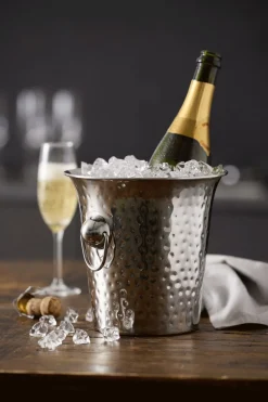 Clearance Champagne-/Vinkøler H20 cm, Silver Metallic Champagne- Og Vinkølere