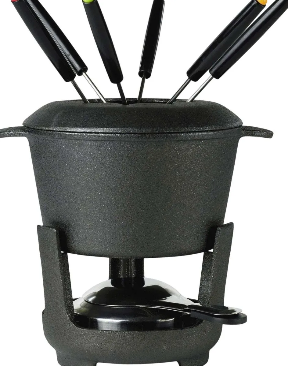 Hot Funktion Fonduesæt m. Gafler 10 Dele, Støbejern