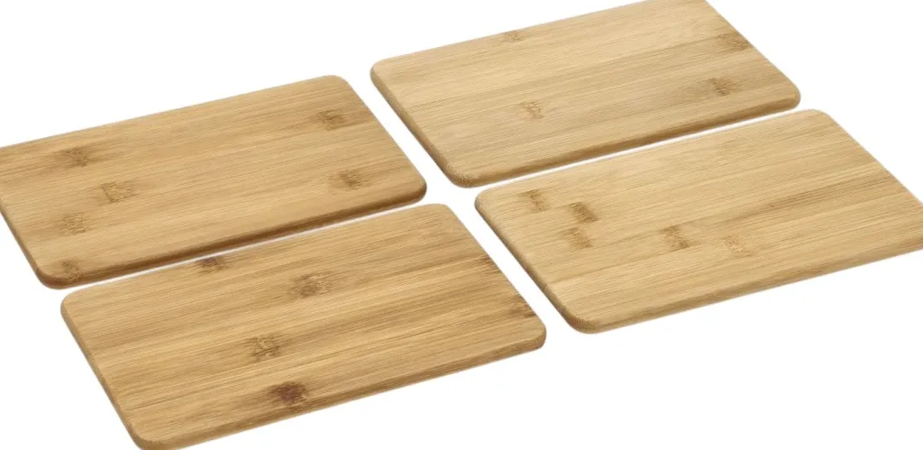 Hot Smørebræt 4 stk. 19x12 cm, Bambus Skærebrætter Og Serveringsbrætter|Spisestue