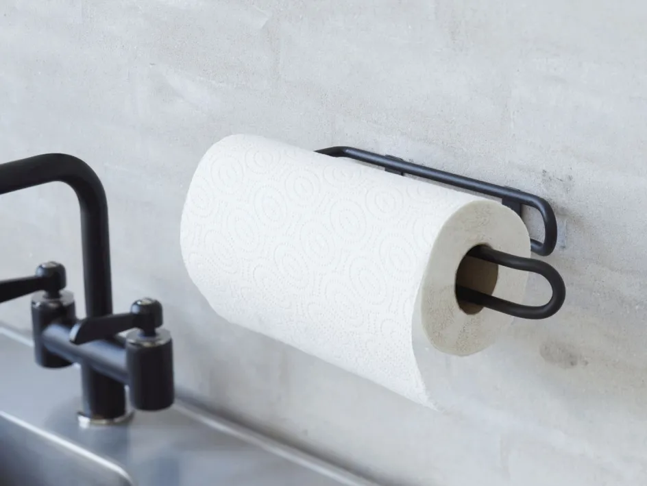 Best Funktion Væghængt Køkkenrulleholder H31,5 cm, Sort