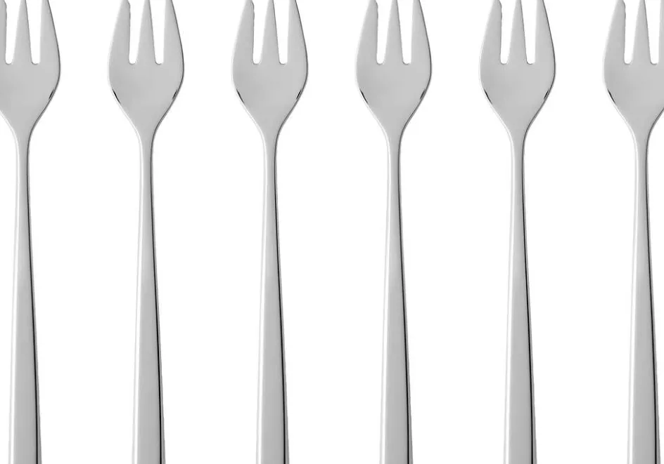New Gense Fuga Kagegaffel 6 stk, Mat/Blankt Stål