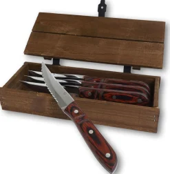 Gense Old Farmer Classic Steakkniv XL 4 stk, Træ/Stål