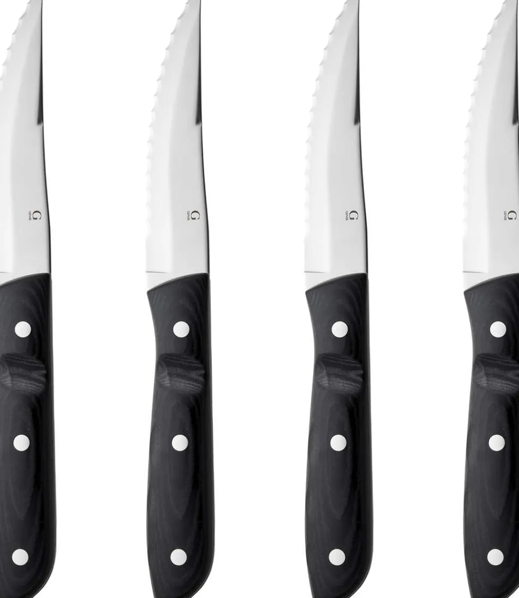 Discount Old Farmer Micarta Steakkniv XL 4 stk, Sort/Stål Steakbestik