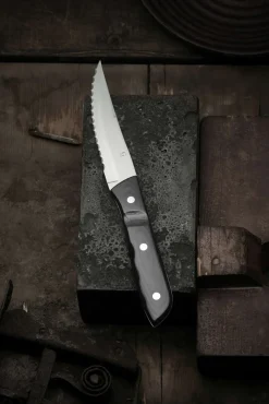 Discount Old Farmer Micarta Steakkniv XL 4 stk, Sort/Stål Steakbestik