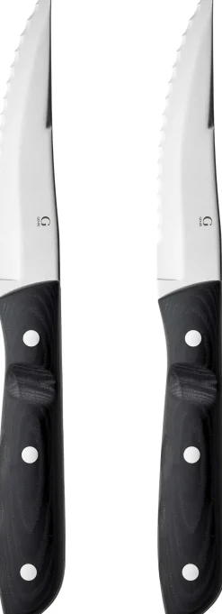 Online Old Farmer Micarta Steakkniv XL 2 stk, Sort/Stål Steakbestik