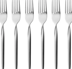 Clearance Twist Kagegaffel 6 stk, Blankt Stål Kagegafler
