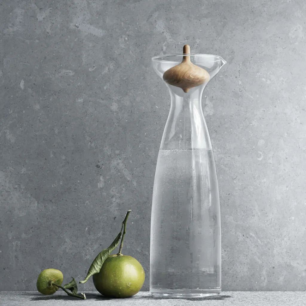Georg Jensen Karafler > Alfredo Glaskaraffel 1 L, Egetræ