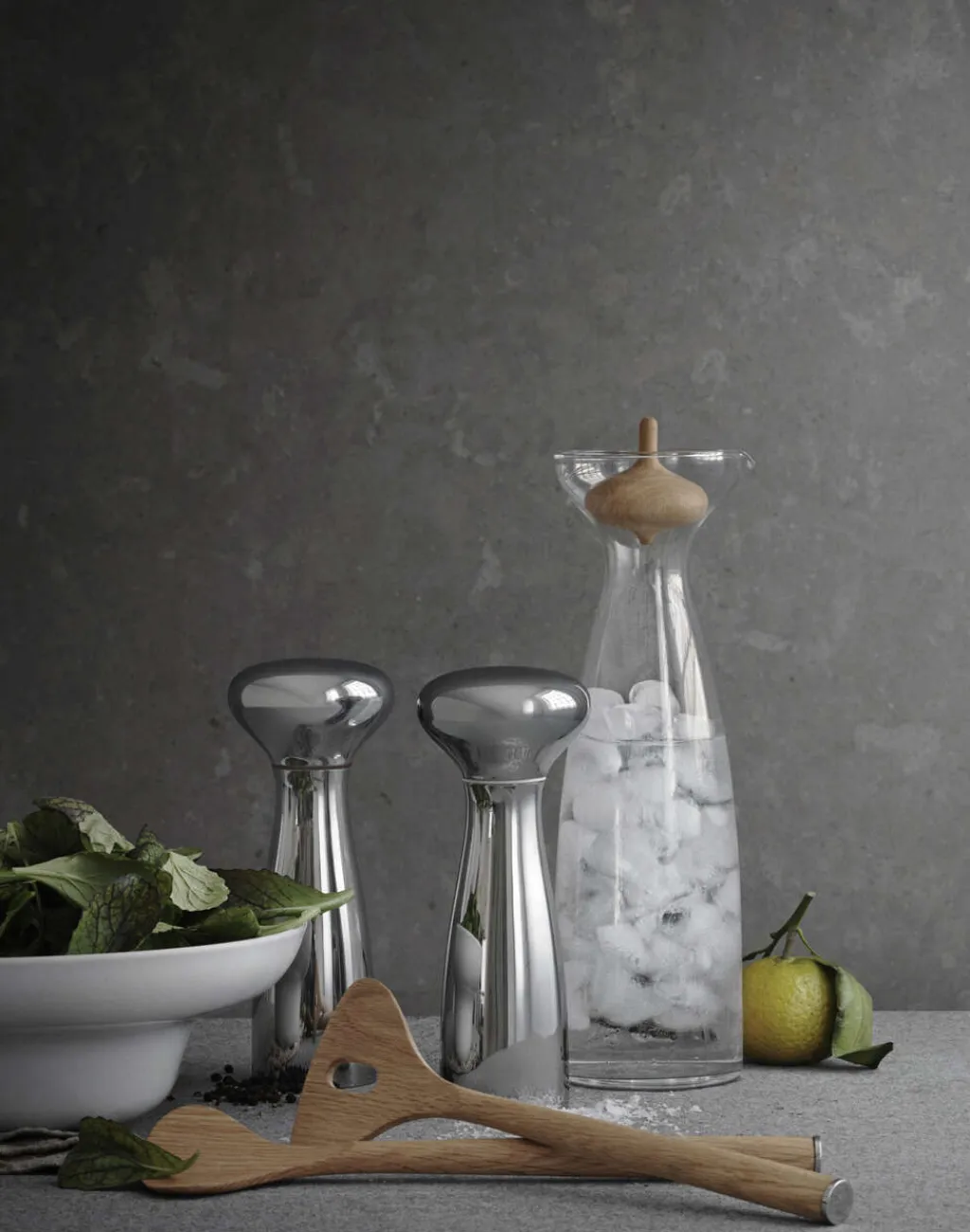 Georg Jensen Serveringsbestik > Alfredo Salatbestik 18 cm, Egetræ