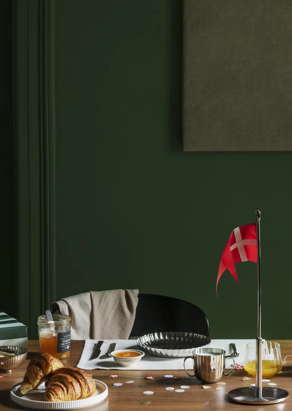 Online Bernadotte Bordflag H38,8 cm, Blankt Stål Bordflag