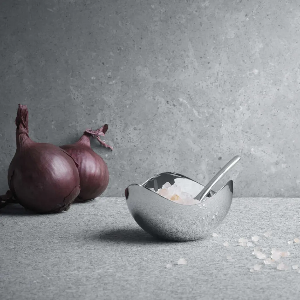 Georg Jensen Salt Og Peber|Salt Og Peber > Bloom Saltkar & Ske Ø7 cm, Blankt Stål