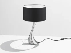 Hot Georg Jensen Cobra Bordlampe H46 cm, Blankt Stål/Sort