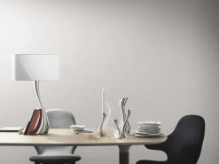 Georg Jensen Lamper Til Kontoret|Lamper Til Soveværelset > Cobra Bordlampe , Blankt Stål/Hvid