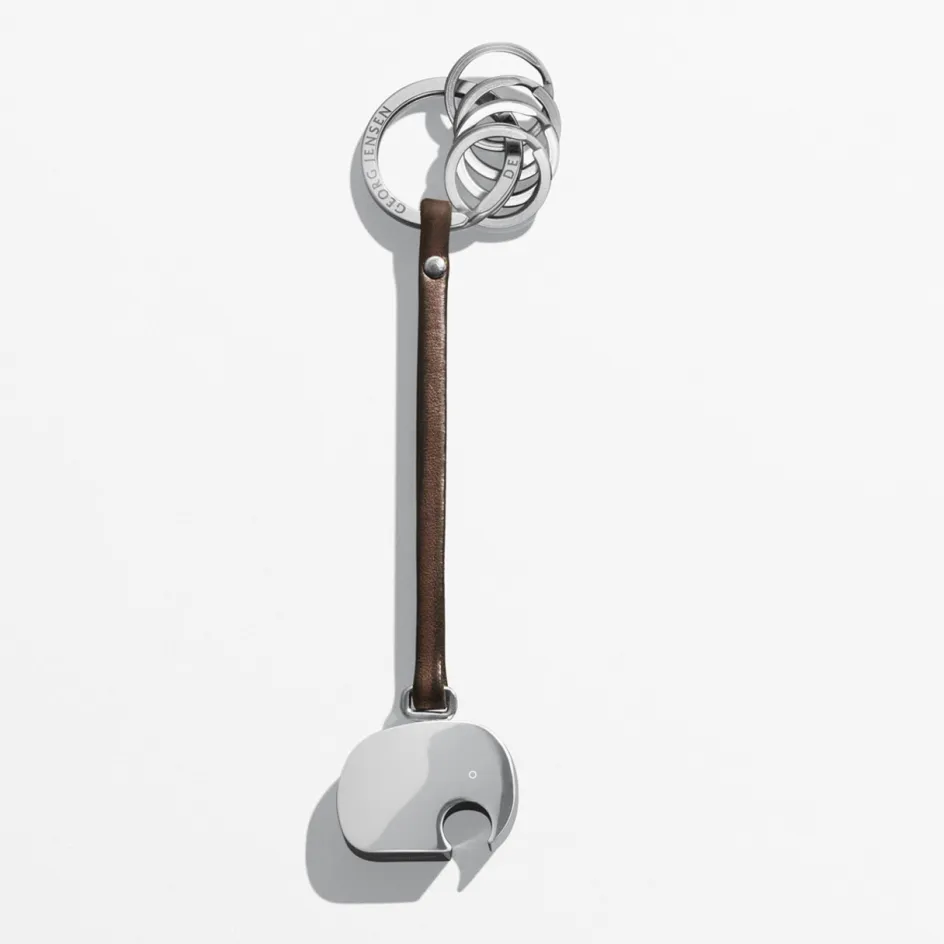 Georg Jensen Elephant Nøglering, Aluminium/Læder