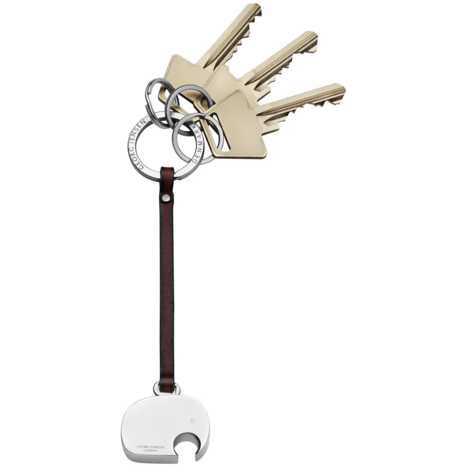 Georg Jensen Elephant Nøglering, Aluminium/Læder