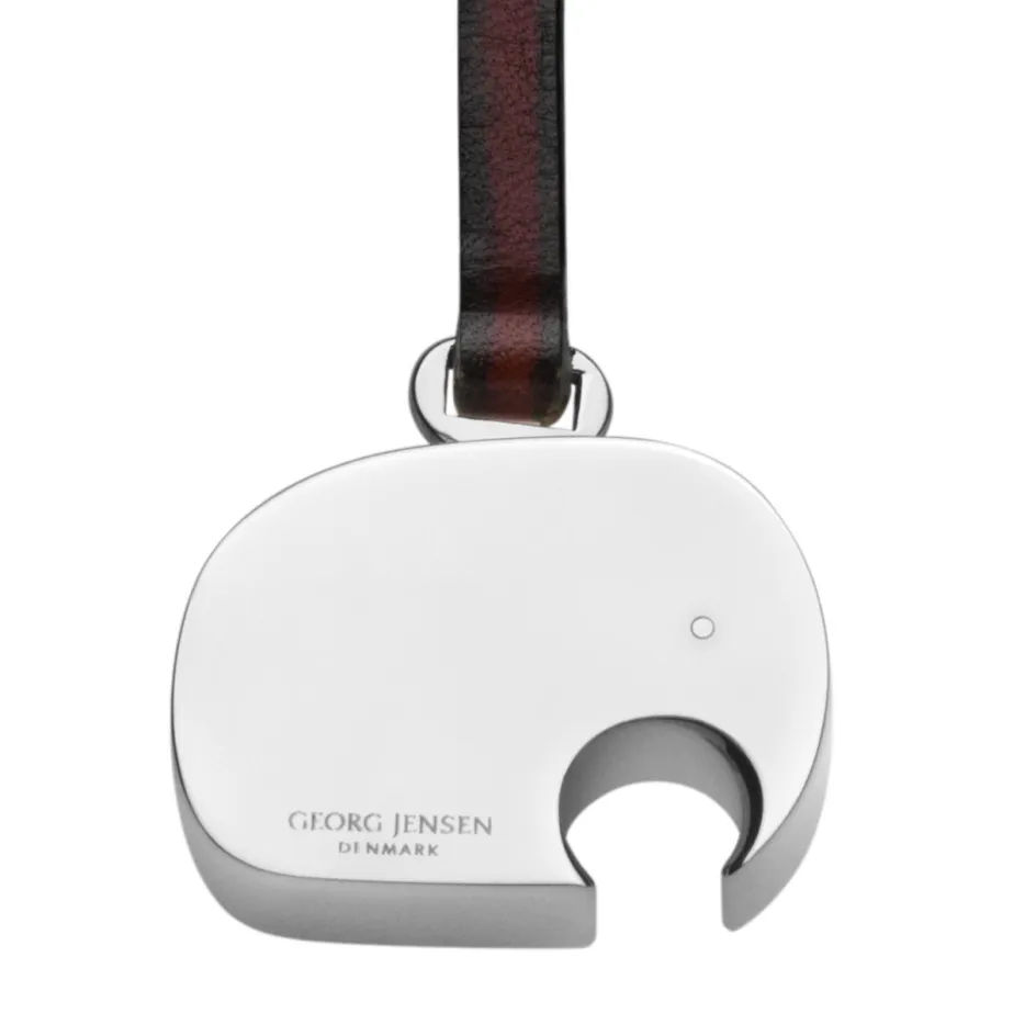 Georg Jensen Elephant Nøglering, Aluminium/Læder