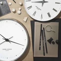 Outlet Georg Jensen Henning Koppel Vægur , Blankt Stål/Hvid