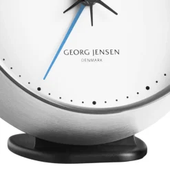 Georg Jensen Ure Og Vejrstationer > Henning Koppel Ur m. Alarm 10 cm, Blankt Stål/Hvid
