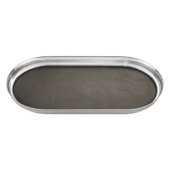 Georg Jensen Serveringsbakker|Stue > Manhattan Bakke 35x18 cm, Blankt Stål/Læder