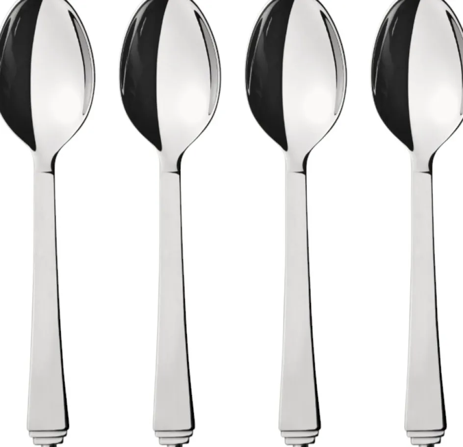 Online Georg Jensen Pyramid Dessertske 4 stk, Blankt Stål