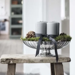 Georg Jensen Stue|Pynteskåle Og Fade > Bernadotte Fad på Fod 28 cm, Blankt Stål