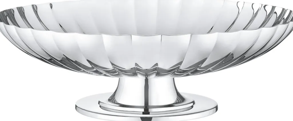 Georg Jensen Stue|Pynteskåle Og Fade > Bernadotte Fad på Fod 28 cm, Blankt Stål