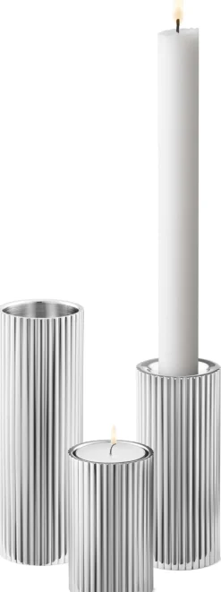 Hot Georg Jensen Bernadotte Fyrfads- og Lysestage S/M/L 3 stk, Blankt Stål