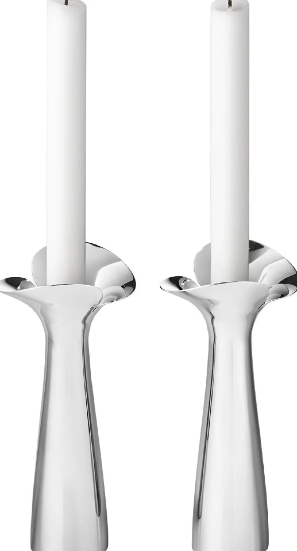 Georg Jensen Lysestager > Bloom Botanica Lysestage 2 stk. 20 cm, Blankt Stål