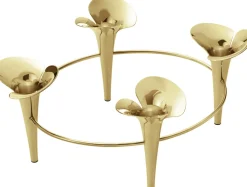 Georg Jensen Lysestager > Bloom Lysestage H15 cm, Guldbelagt