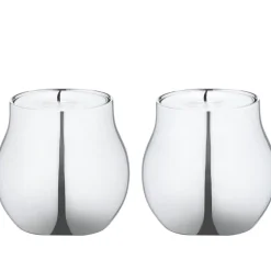 New Cafu Fyrfadsstage 2 stk. H5,8 cm, Blankt Stål Fyrfadsstager