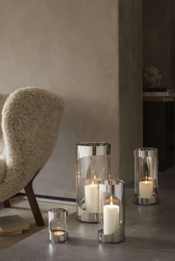 Discount Georg Jensen Chrome Contours Bloklysestage H, Blankt Stål
