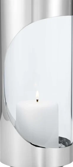 Discount Georg Jensen Chrome Contours Bloklysestage H, Blankt Stål