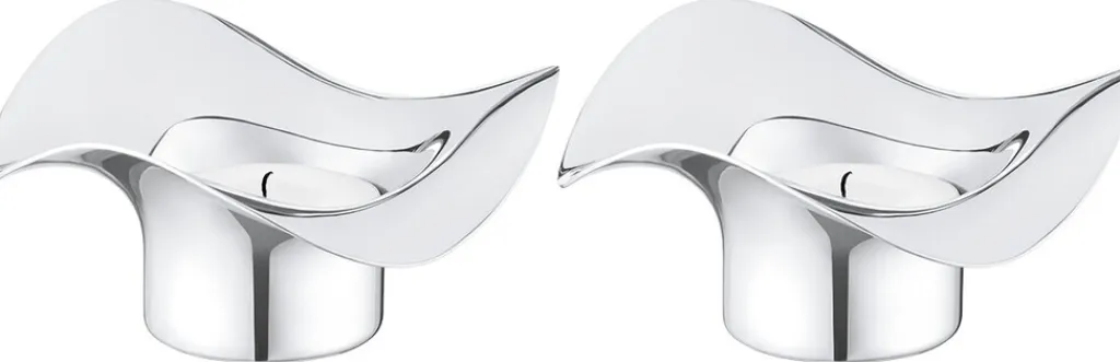 Georg Jensen Fyrfadsstager > Cobra Fyrfadsstage 2 stk. H4,9 cm, Blankt Stål