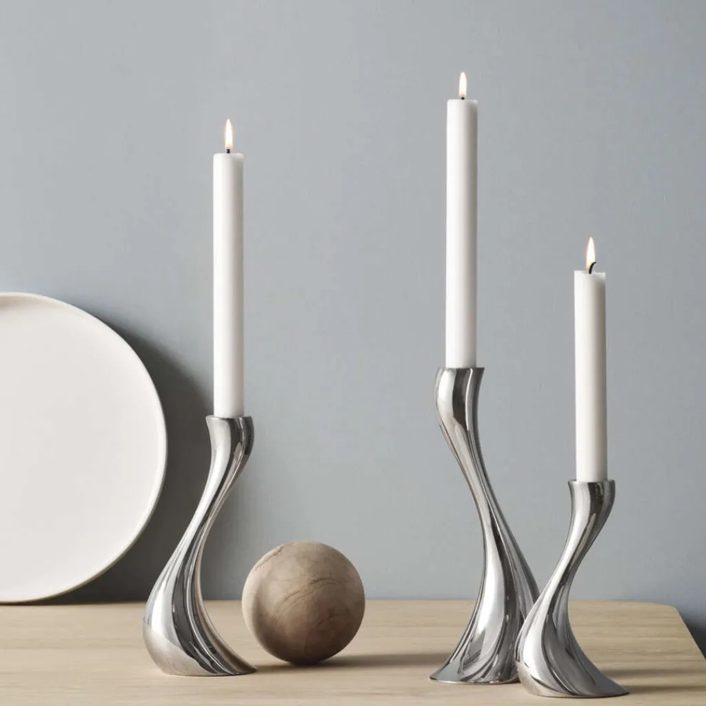 Georg Jensen Lysestager > Cobra Lysestage 3 stk, Blankt Stål