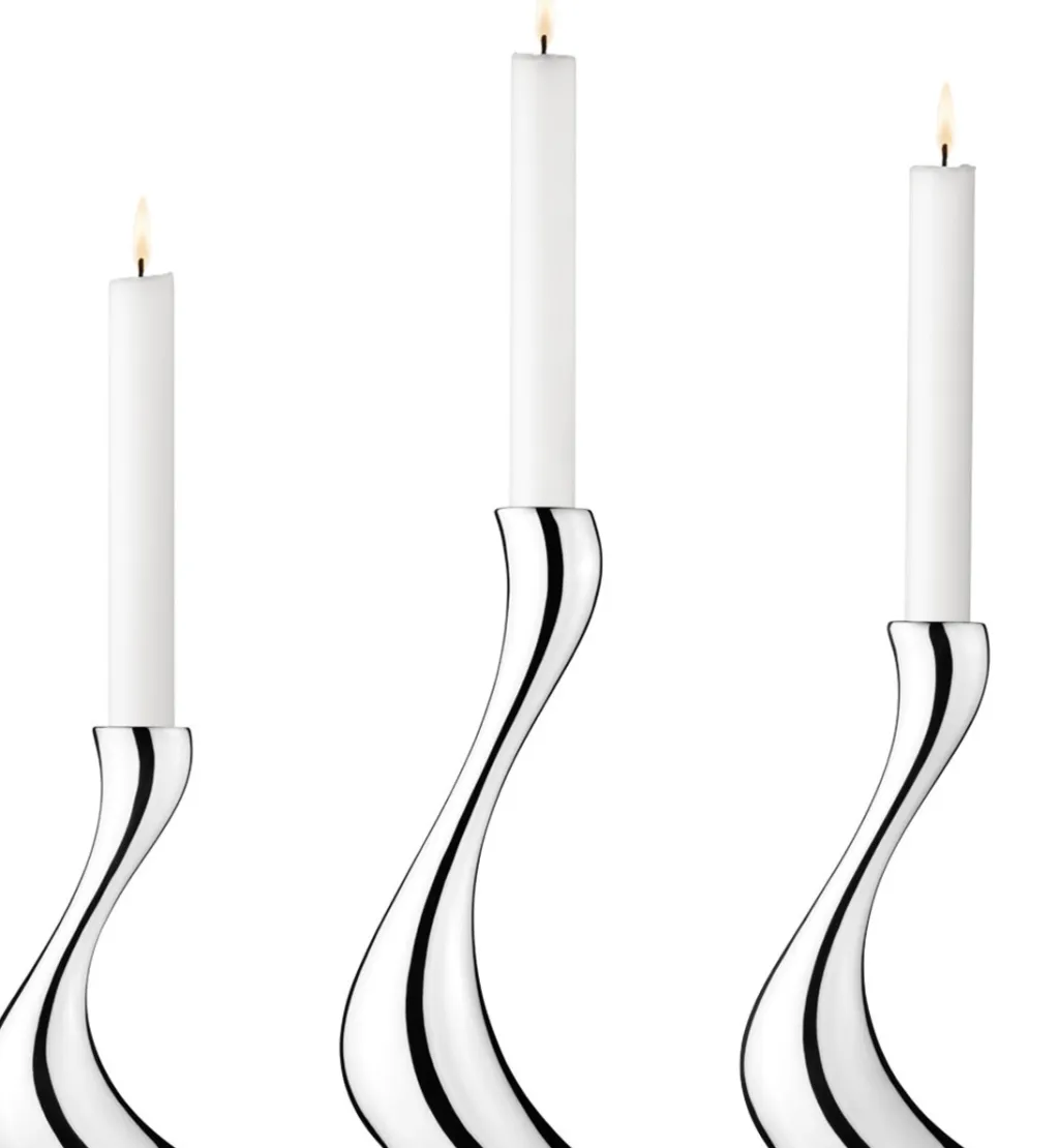 Georg Jensen Lysestager > Cobra Lysestage 3 stk, Blankt Stål