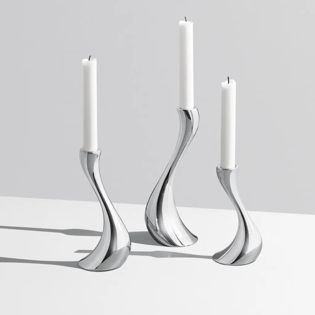Georg Jensen Lysestager > Cobra Lysestage 3 stk, Blankt Stål