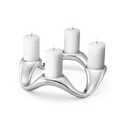 Outlet Georg Jensen Cobra Lysestage Ø33 cm, Blankt Stål