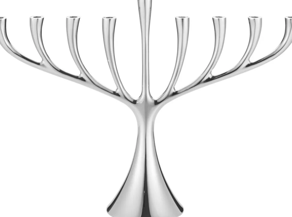 Georg Jensen Lysestager > Cobra Menorah-lysestage H27 cm, Blankt Stål