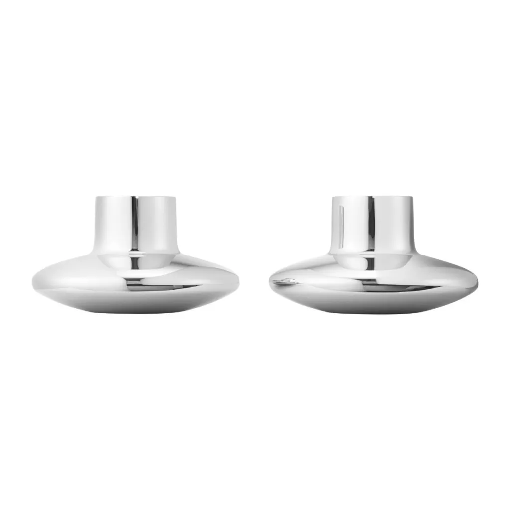 Discount Henning Koppel Lysestage 2 stk. 4,2 cm, Blankt Stål Lysestager
