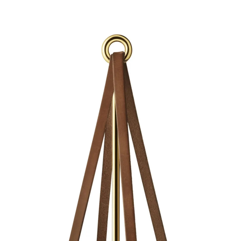 New Georg Jensen Season Forlænger til Lysestage 60 cm, Forgyldt/læder