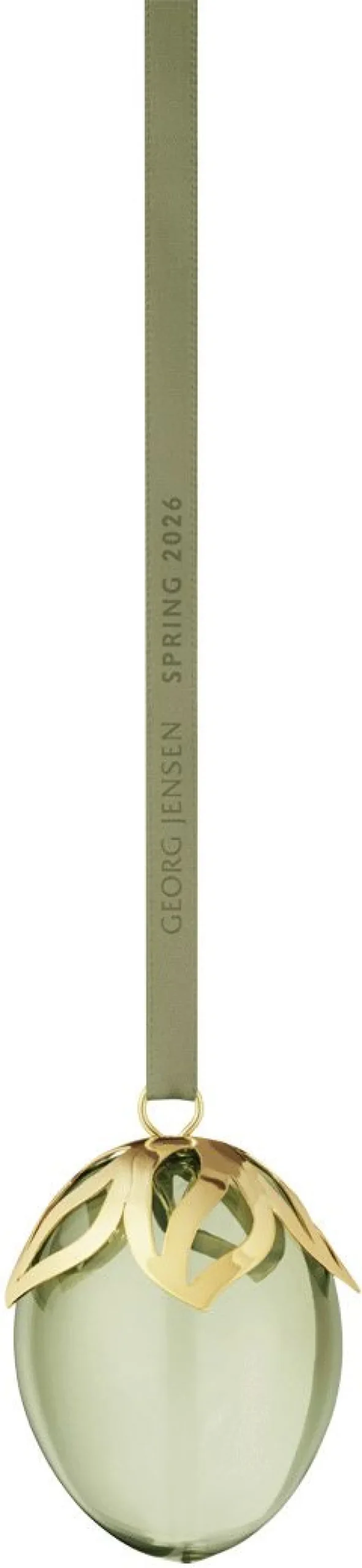 Clearance Spring Påskeæg 2026 H6,5 cm, Guldbelagt/Grøn Stue|Ophæng