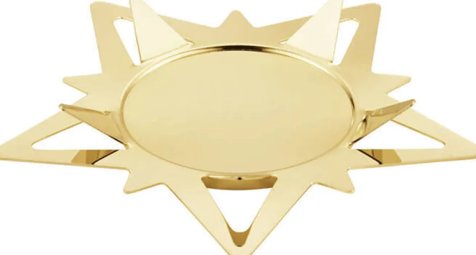 Outlet Georg Jensen Stjernelyseholder til Bloklys, Guldbelagt