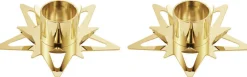 Best Georg Jensen Stjernelyseholder 2 stk, Guldbelagt