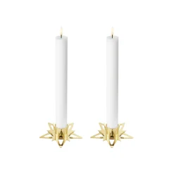 Best Georg Jensen Stjernelyseholder 2 stk, Guldbelagt