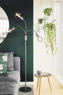 Outlet Halo Gulvlampe 3 Arme H140 cm, Gun-Black Lamper Til Kontoret|Lamper Til Stuen