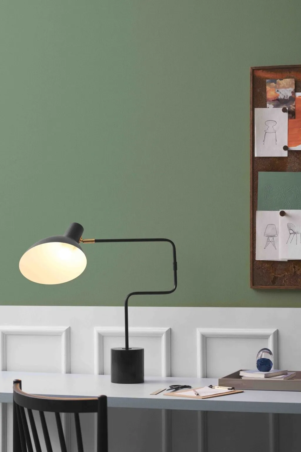 Halo Design Lamper Til Kontoret|Lamper Til Soveværelset > Metropole Deluxe Bordlampe H58,5 cm, Sort/Marmor