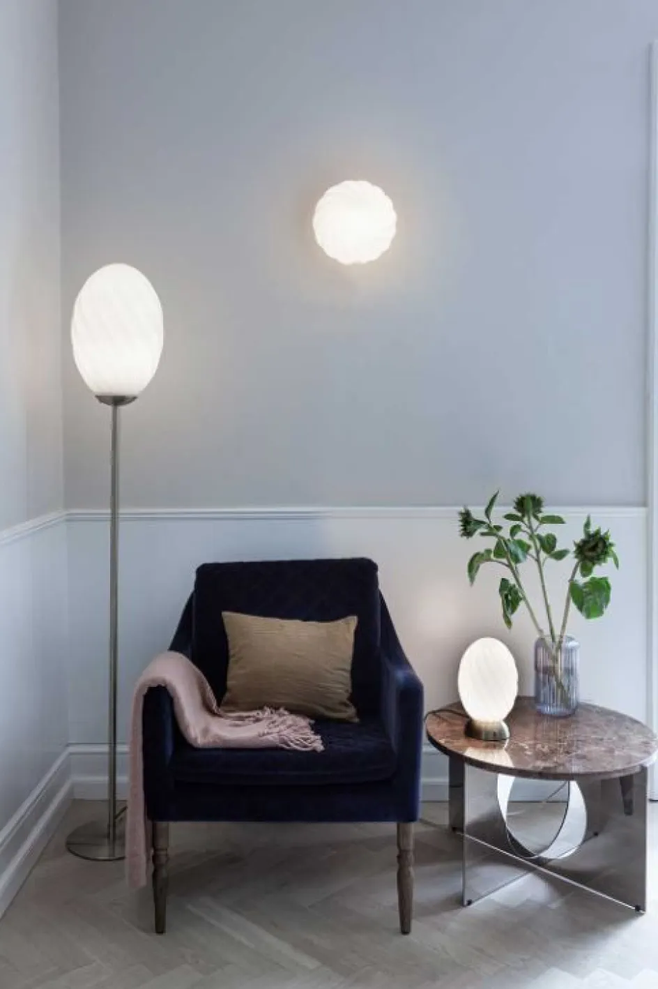 Hot Halo Design Twist Plafond ?25 cm, Opal/Messing