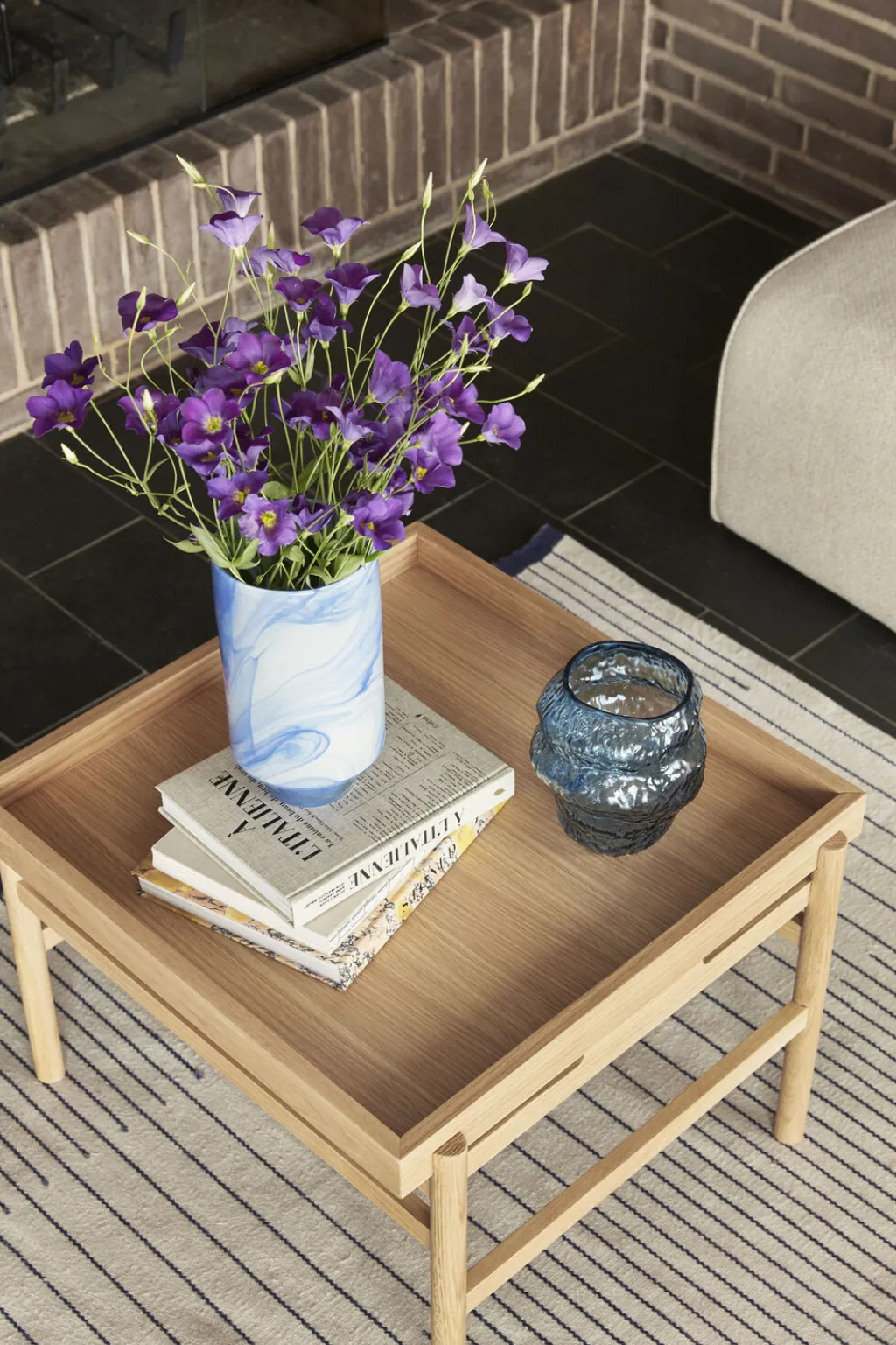 Hübsch Stue|Vaser > Aurora Vase H18 cm, Tekstureret/Blå