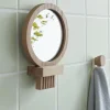 Clearance Comb Håndspejl 21 cm, Eg Spejle