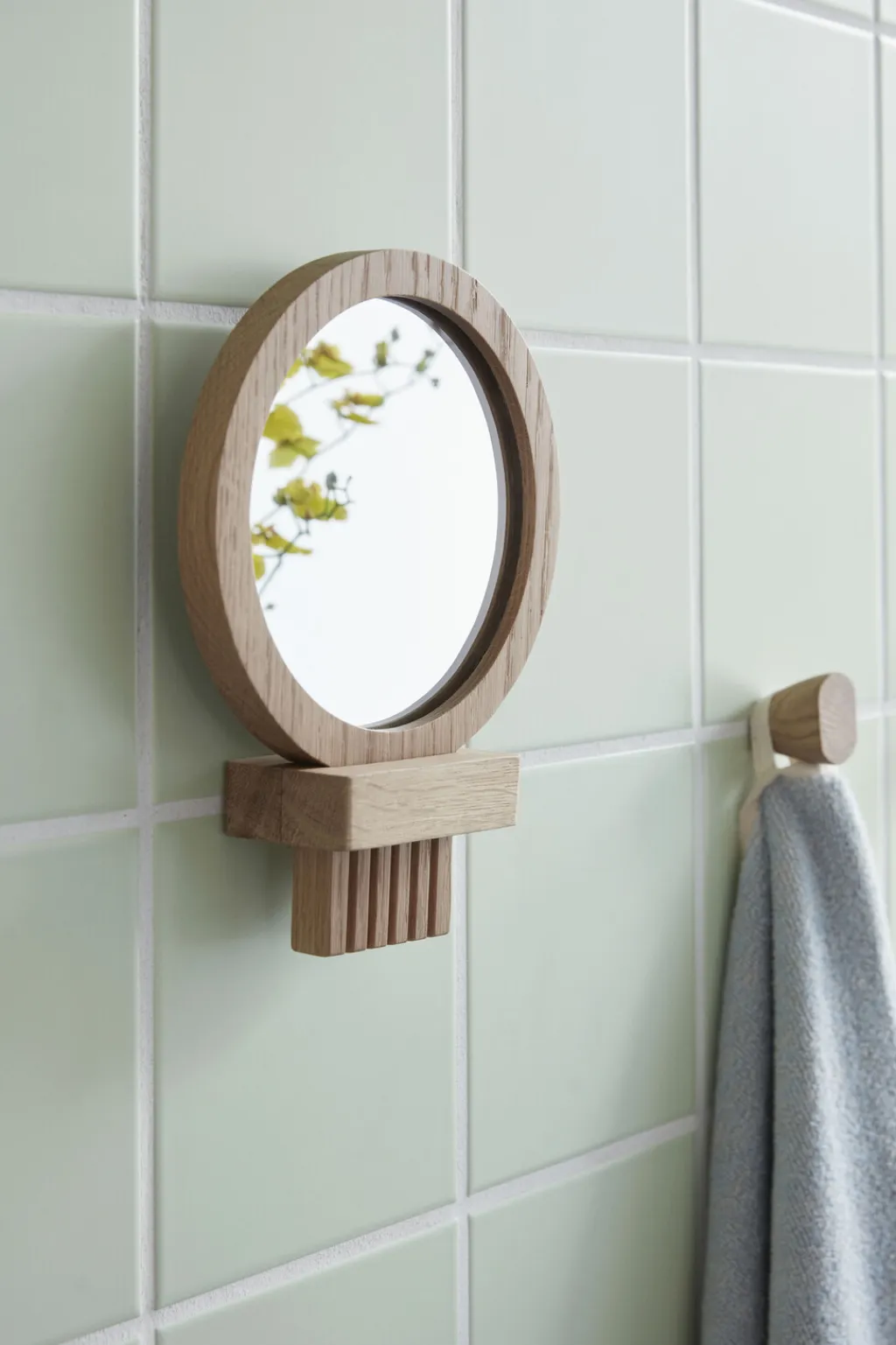 Clearance Comb Håndspejl 21 cm, Eg Spejle
