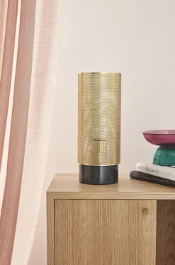 Hübsch Lamper Til Kontoret|Lamper Til Soveværelset > Edge Bordlampe H31 cm, Messing/Sort